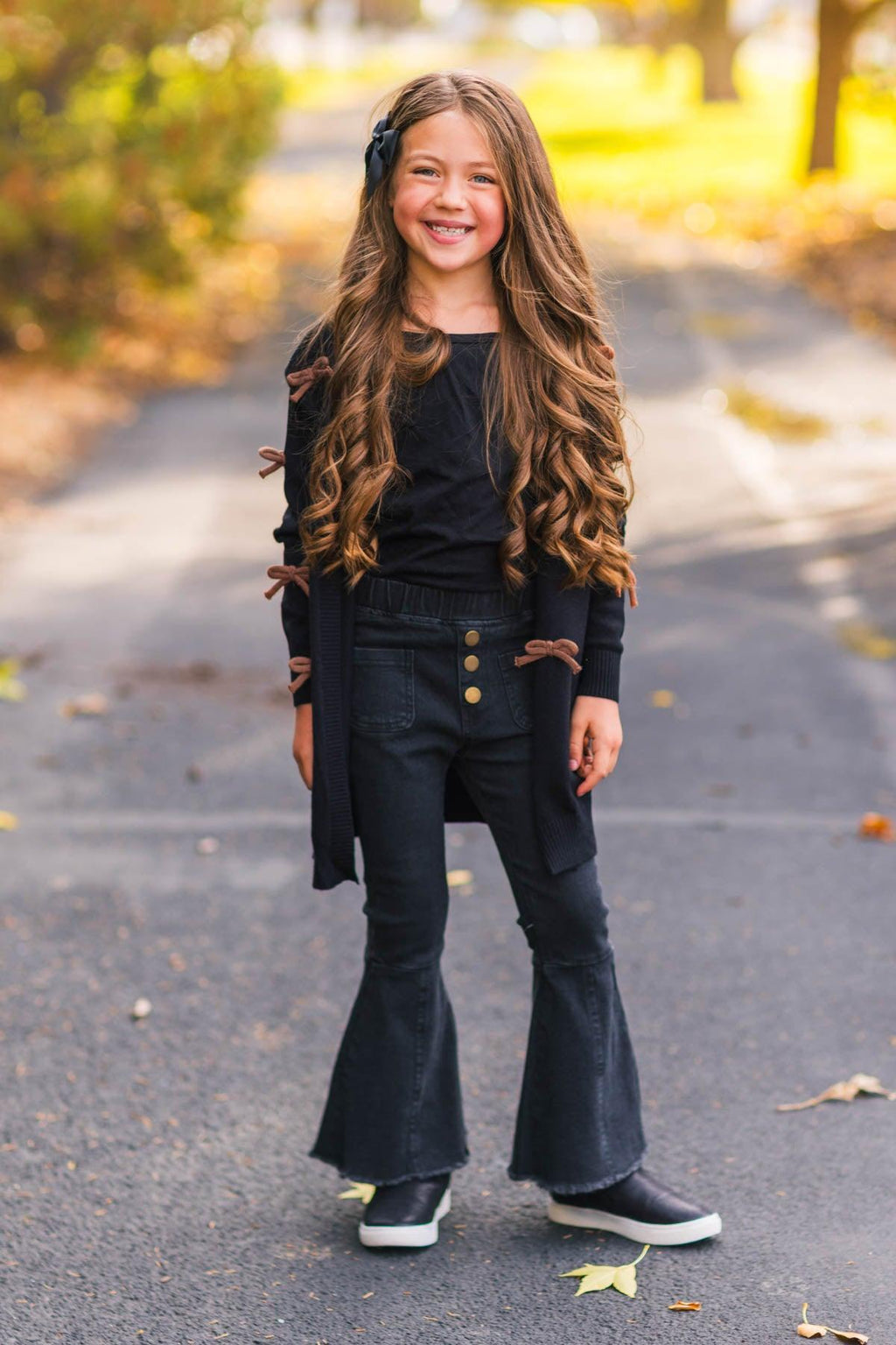 Black & Brown Bow Cardigan