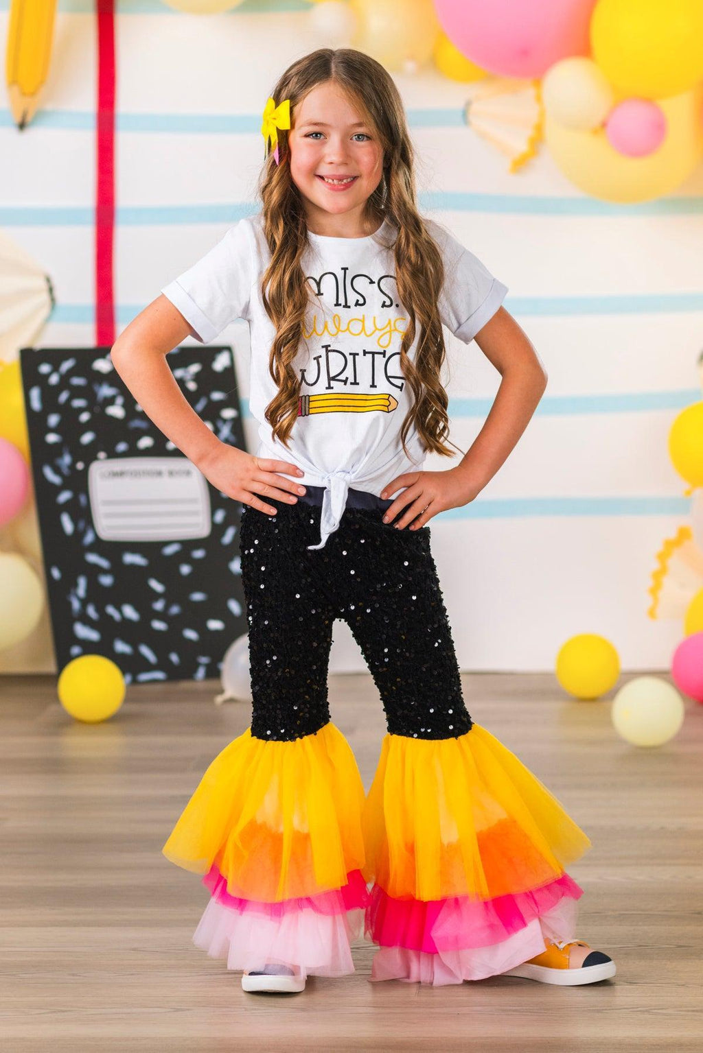 "Miss Always Write" Sequin Bell Bottom Set