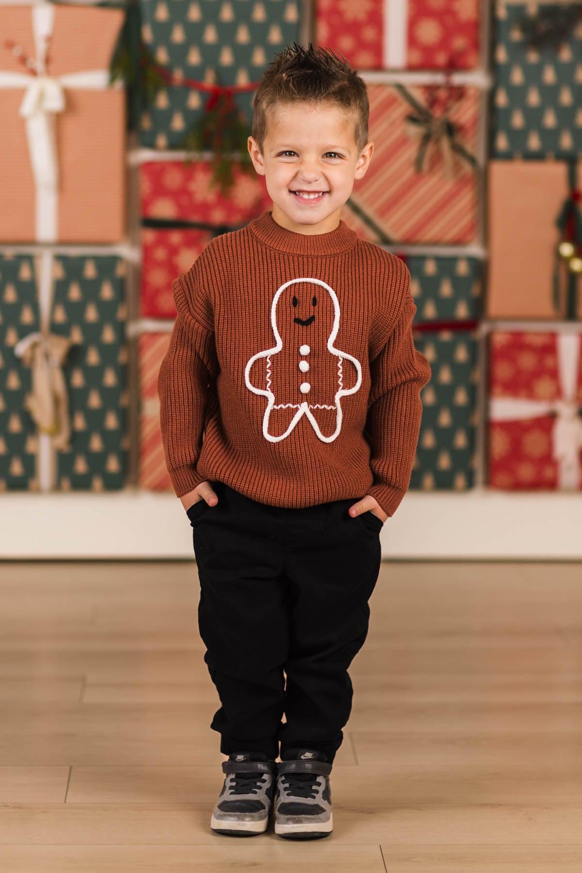Brown Gingerbread Man Sweater