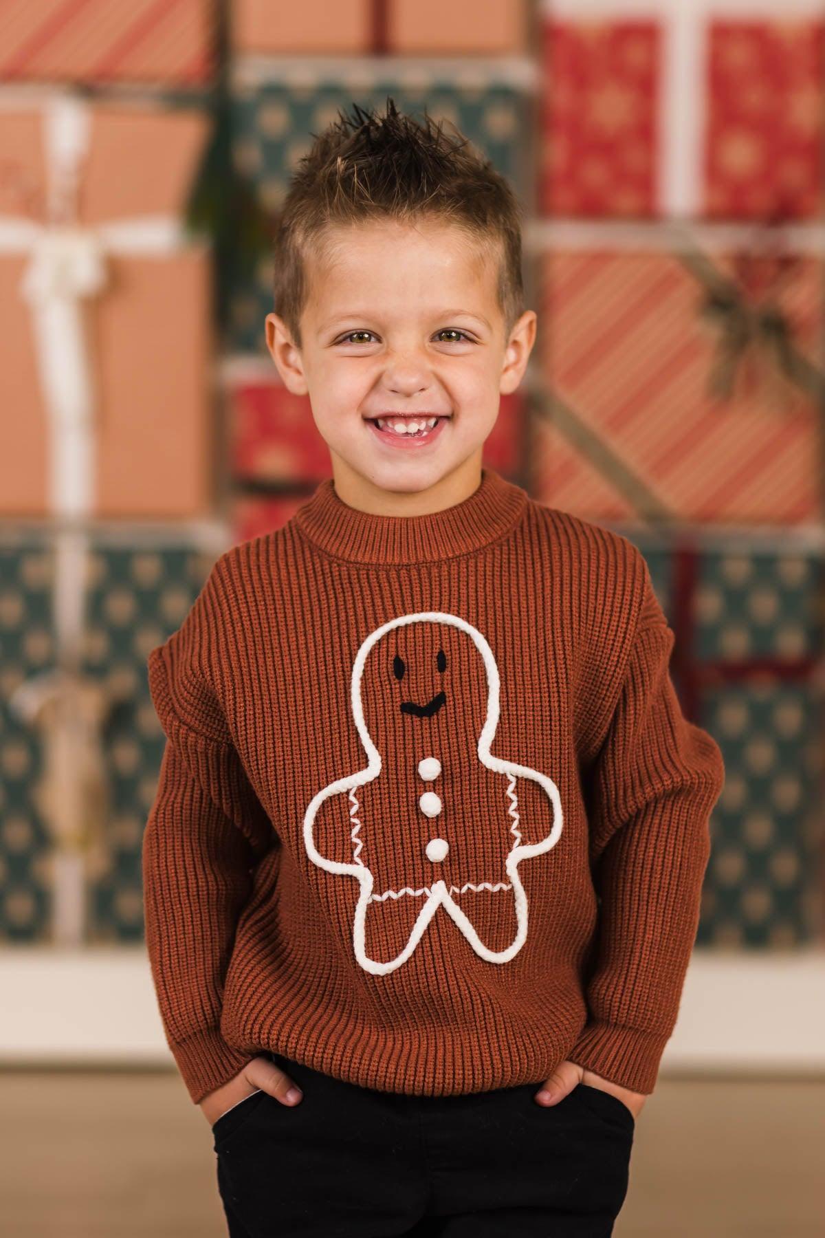 Brown Gingerbread Man Sweater