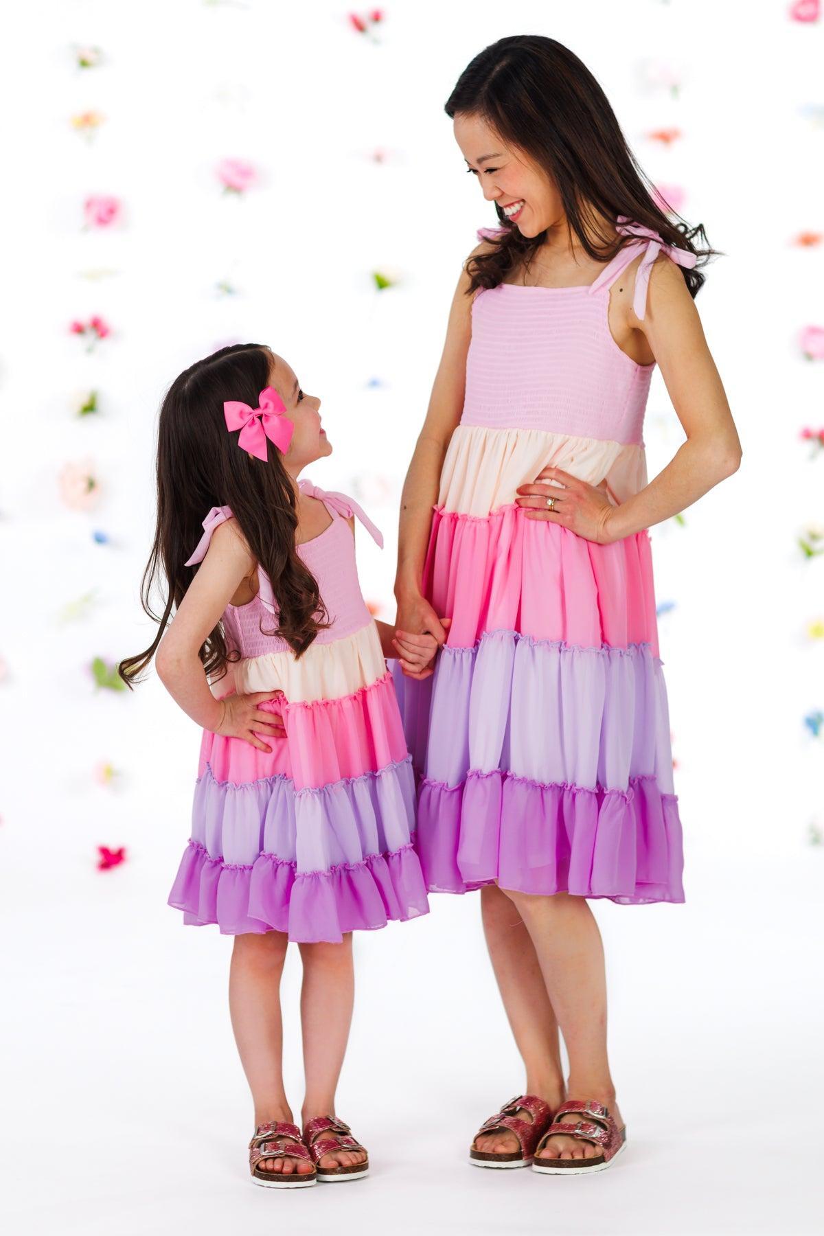 Mom & Me - Tiered Purple Dress