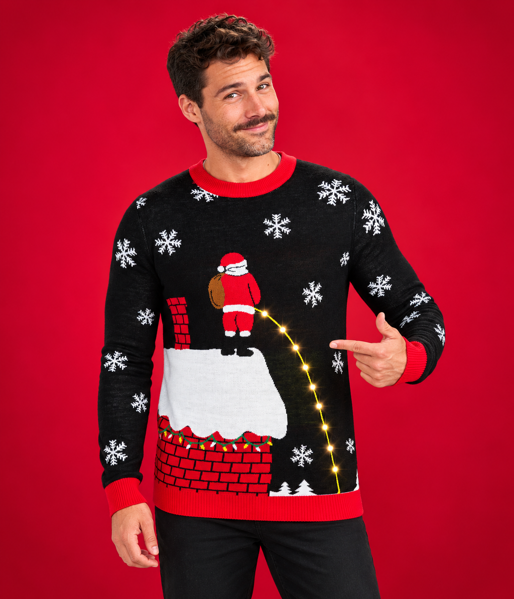 Men's Leaky Roof Light Up Ugly Christmas Sweater
