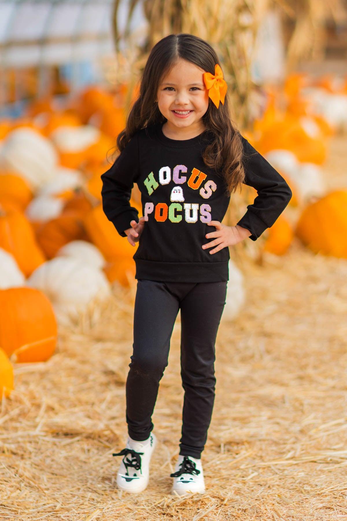Mom & Me - "Hocus Pocus" Black Chenille Patch Top