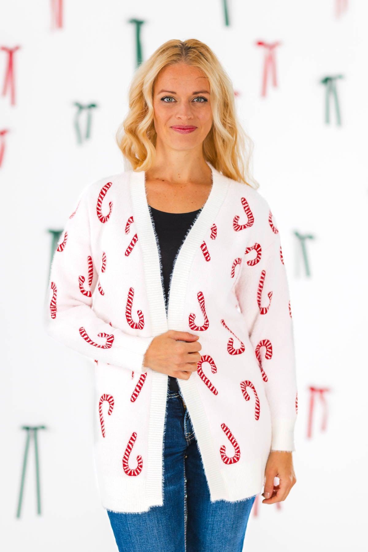 Mom & Me - Cozy Candy Cane Cardigan