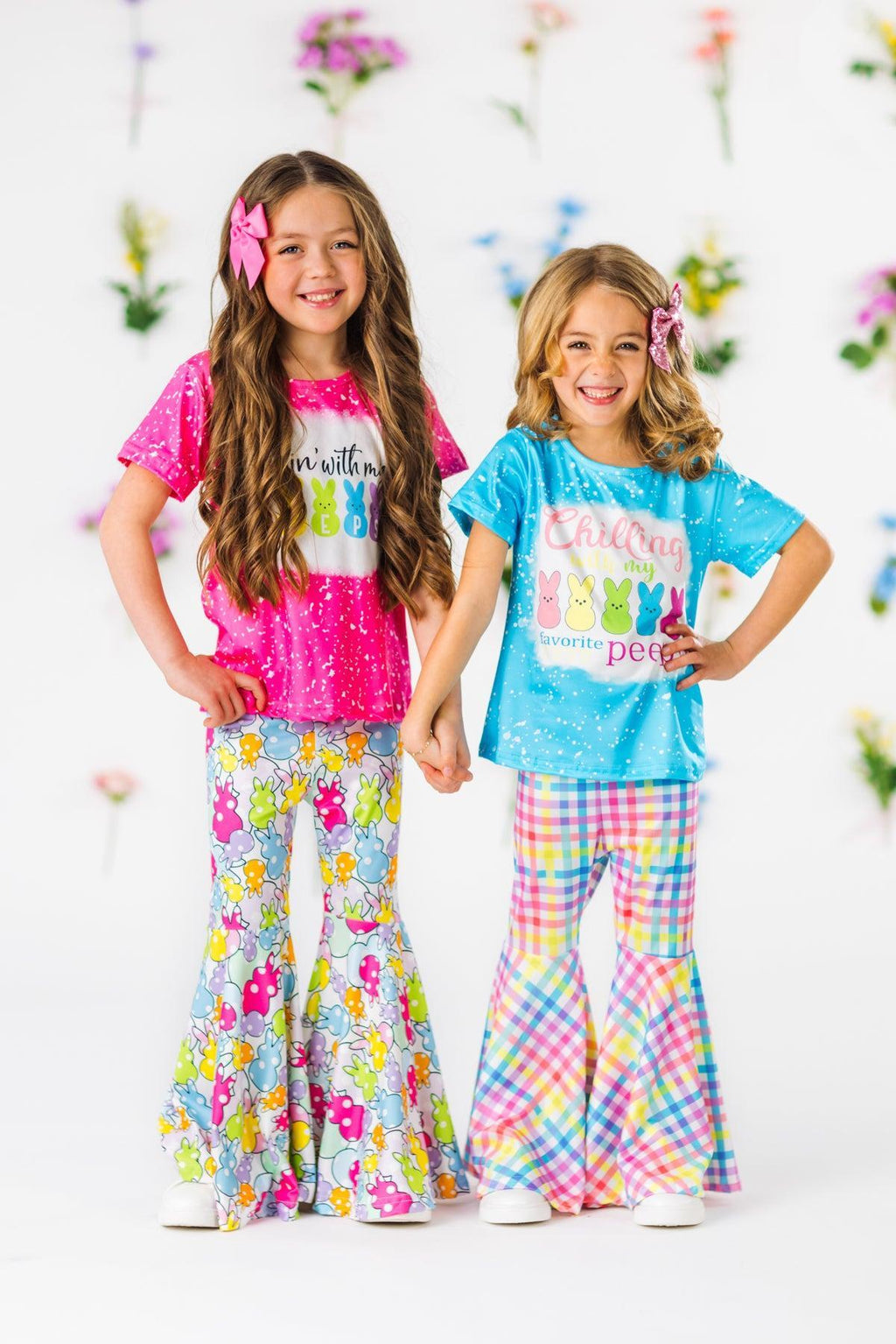 "Chillin' With My Peeps" Pink Bell Bottom Set
