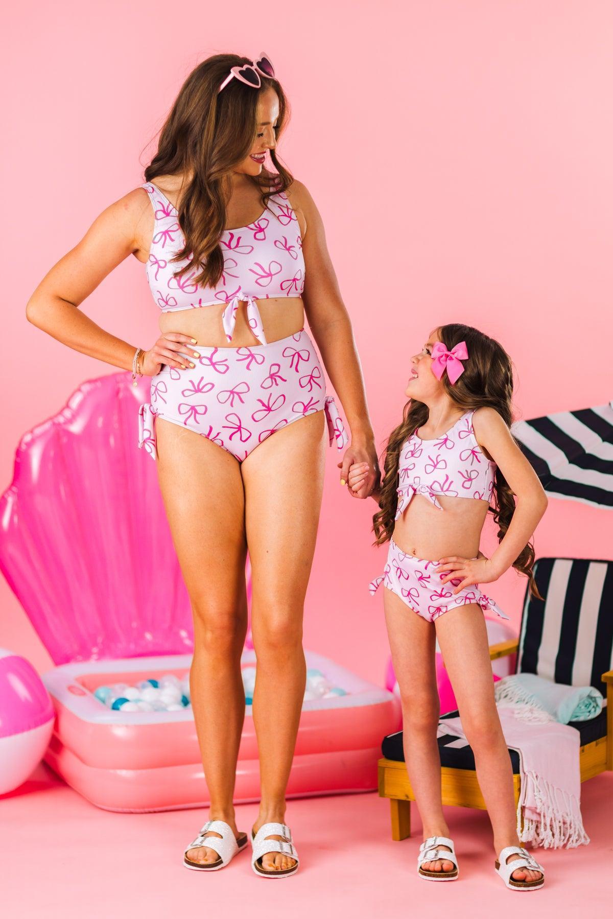 Mom & Me - Pink Bow Bikini