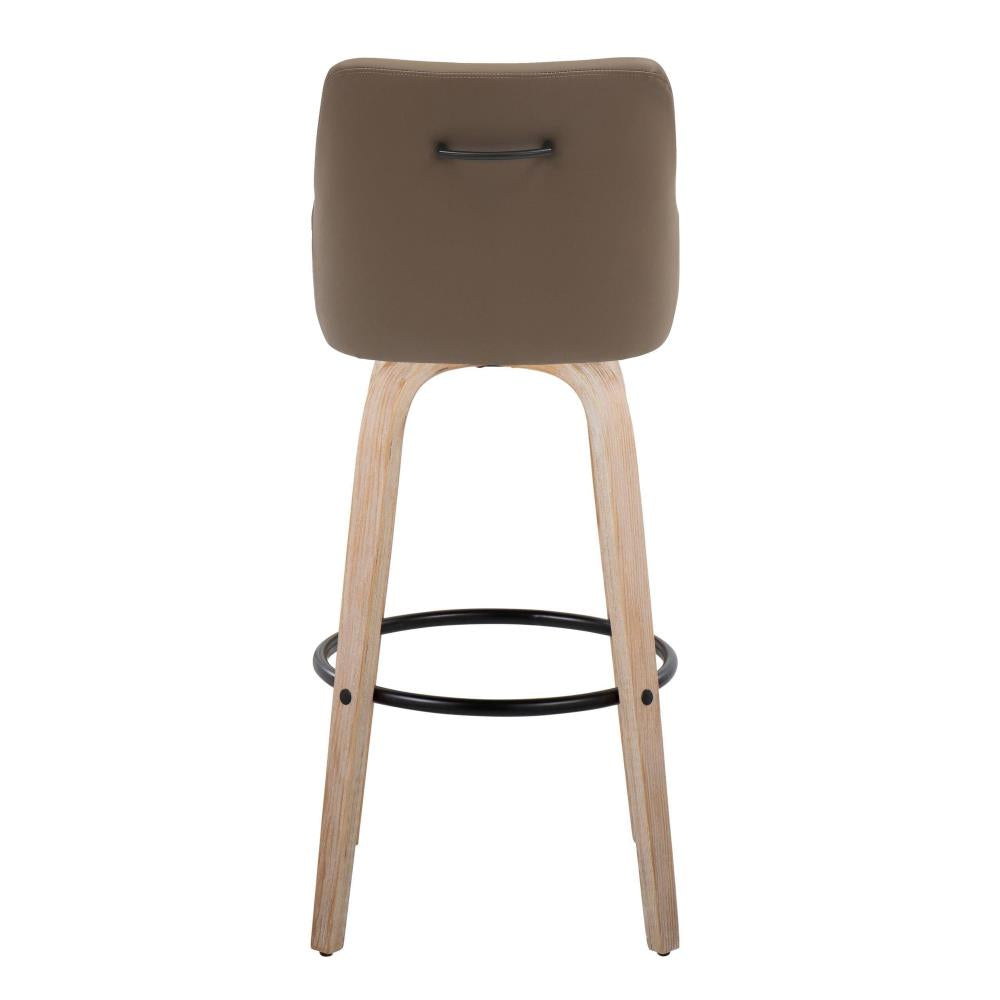 Modern Bar Chairs with Upholstered Cushions and Metal Footrests