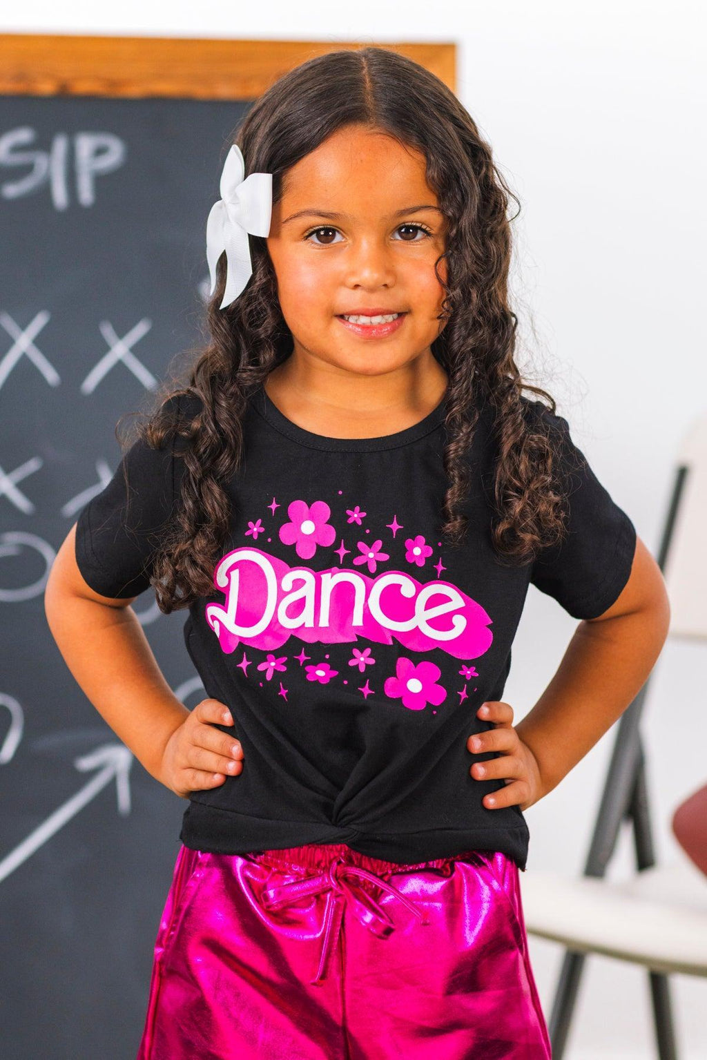 "Dance" Pink Metallic Short Set