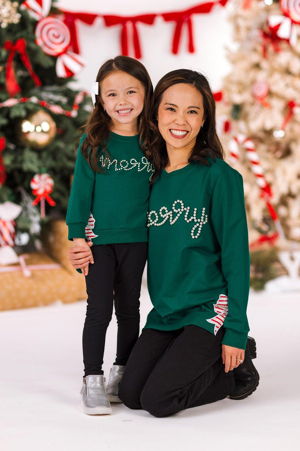 Mom & Me - "Merry" Green Pearl Top