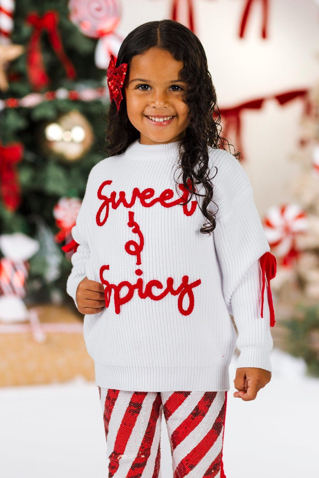 "Sweet & Spicy" White Knit Sweater