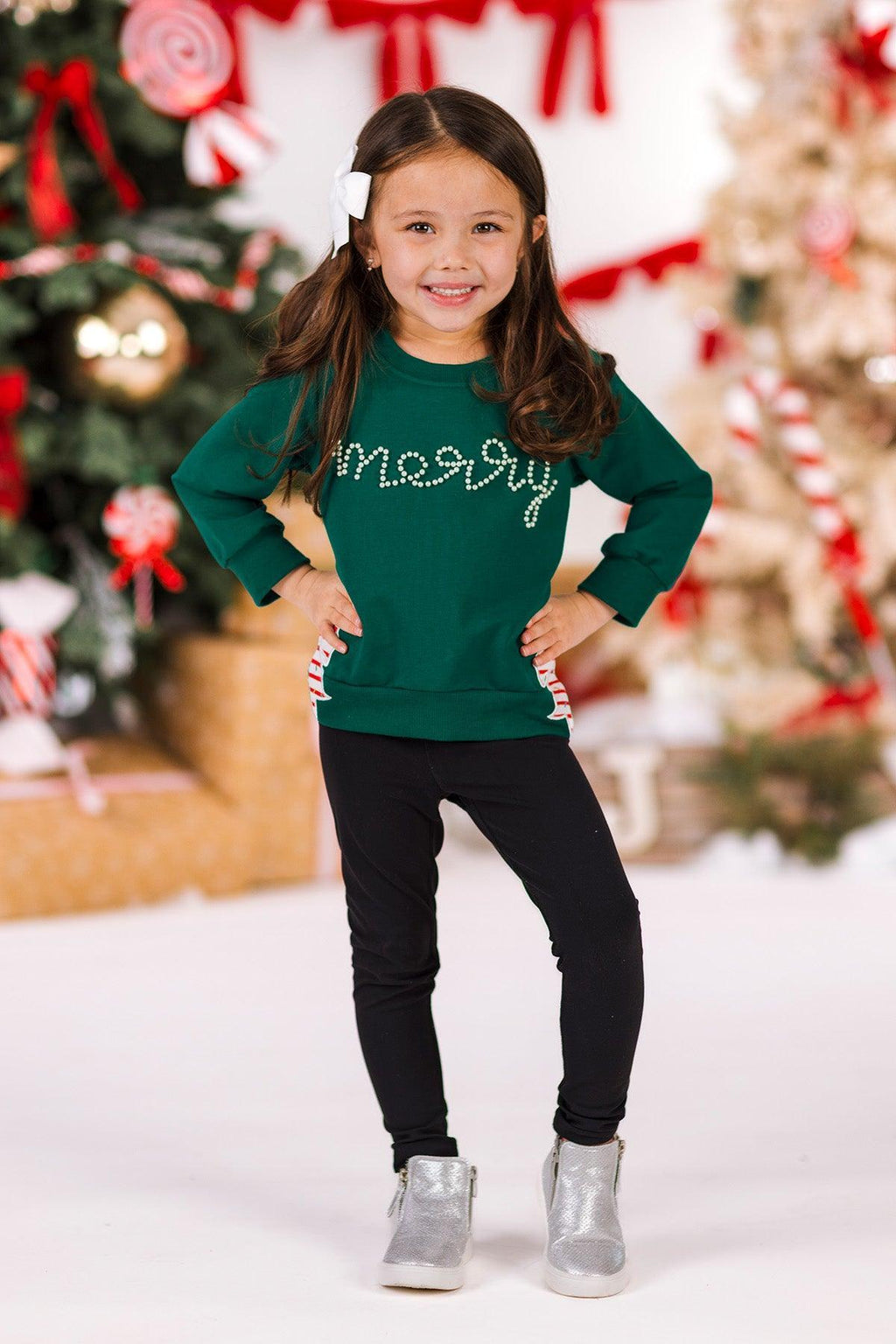 Mom & Me - "Merry" Green Pearl Top