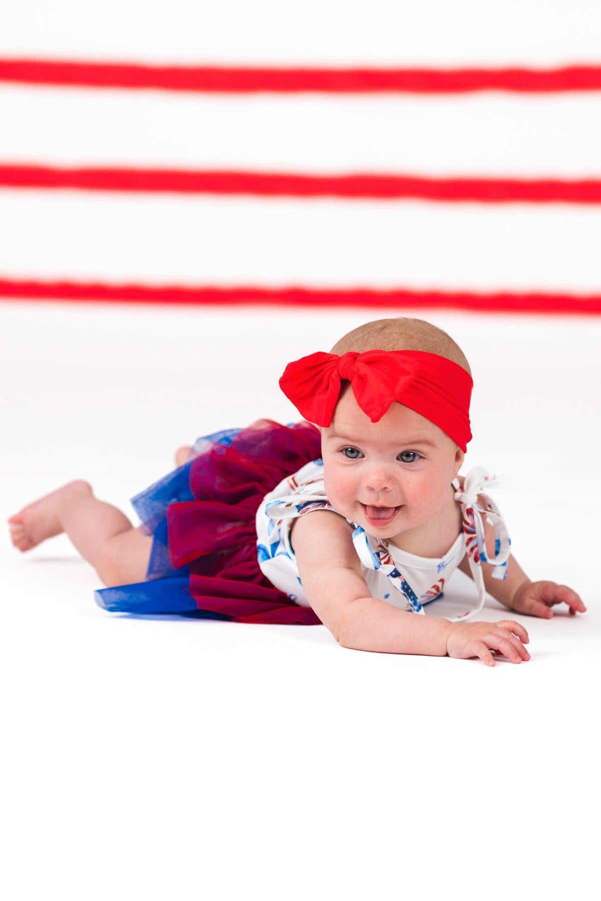 Mom & Me - Red White & Blue Bow Dress