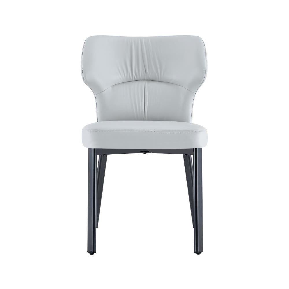 Modern Dining Chairs with PU Upholstery and Metal Frame