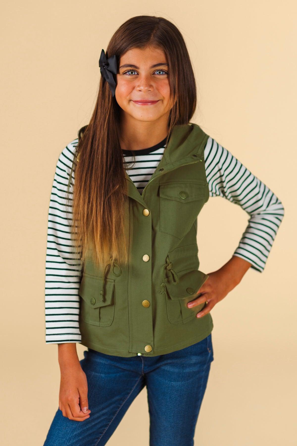 Long Sleeve Stripe Vest Set