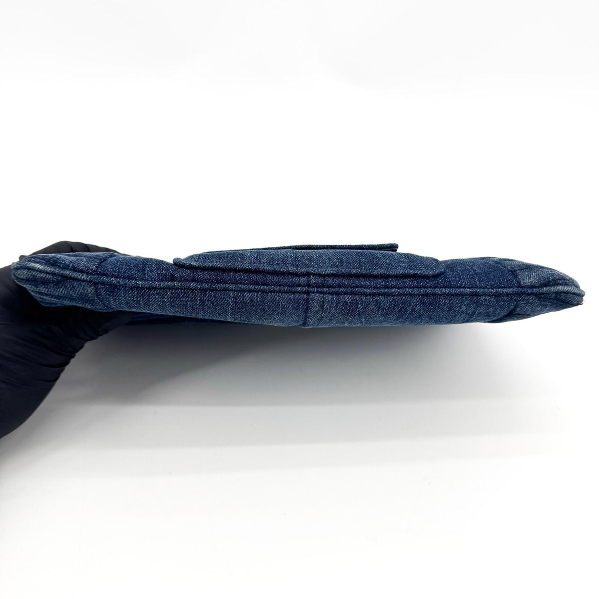 Miu Miu Denim Biker Clutch Blue