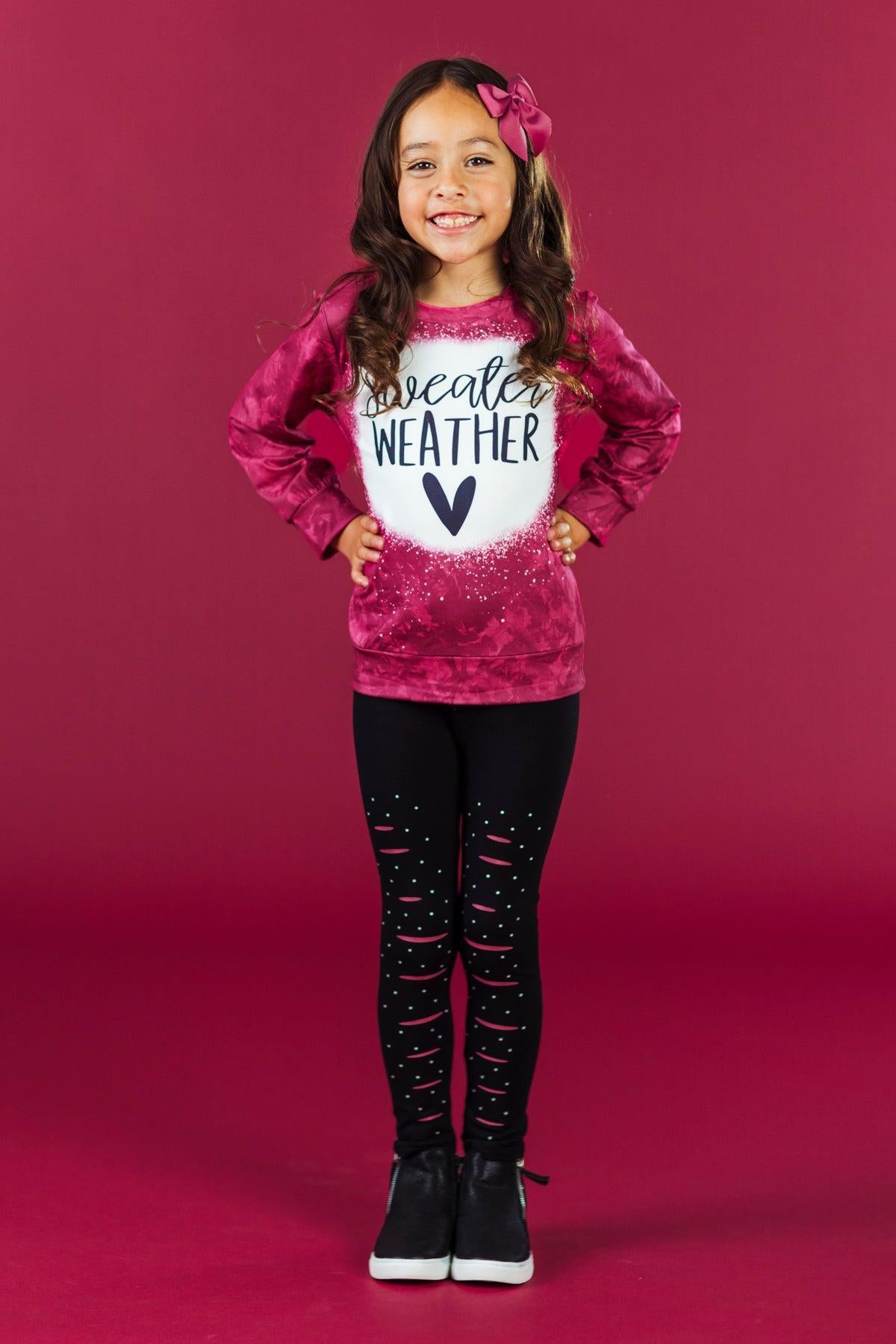 "Sweater Weather" Pink Legging Set