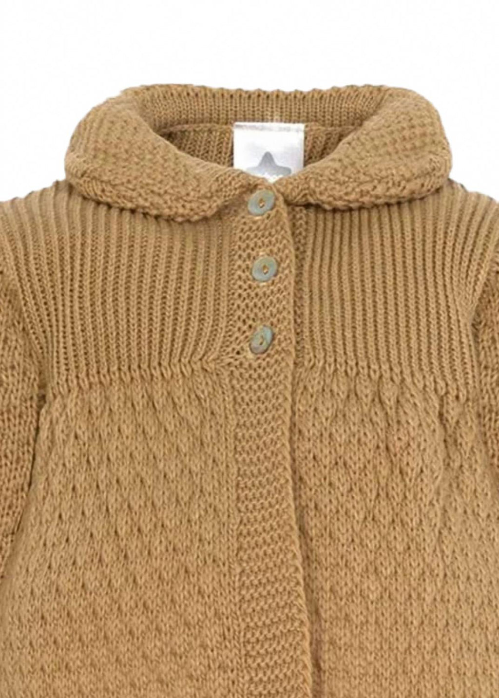 Baby Girls Knit Coat In Camel