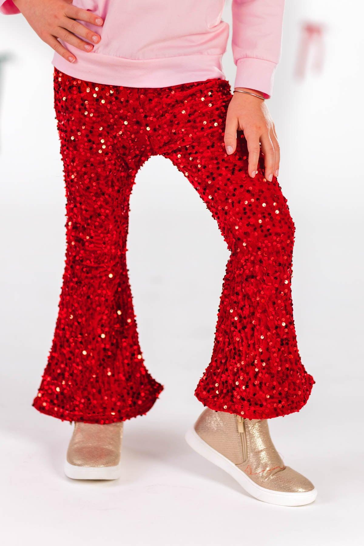 "Tis The Season" Velvet Sequin Bell Bottom Set