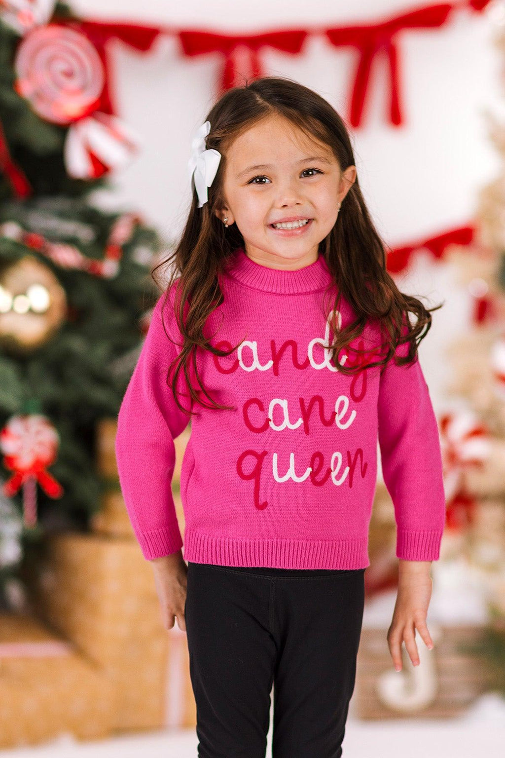 Mom & Me - "Candy Cane Queen" Pink Sweater