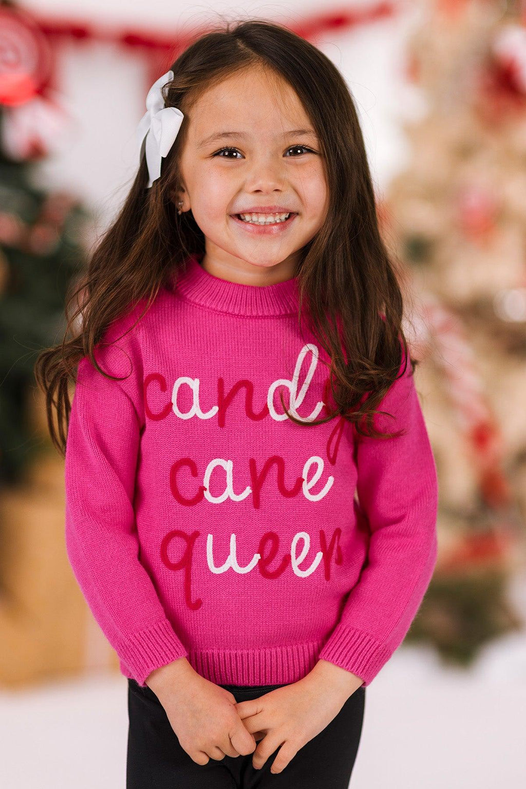 Mom & Me - "Candy Cane Queen" Pink Sweater