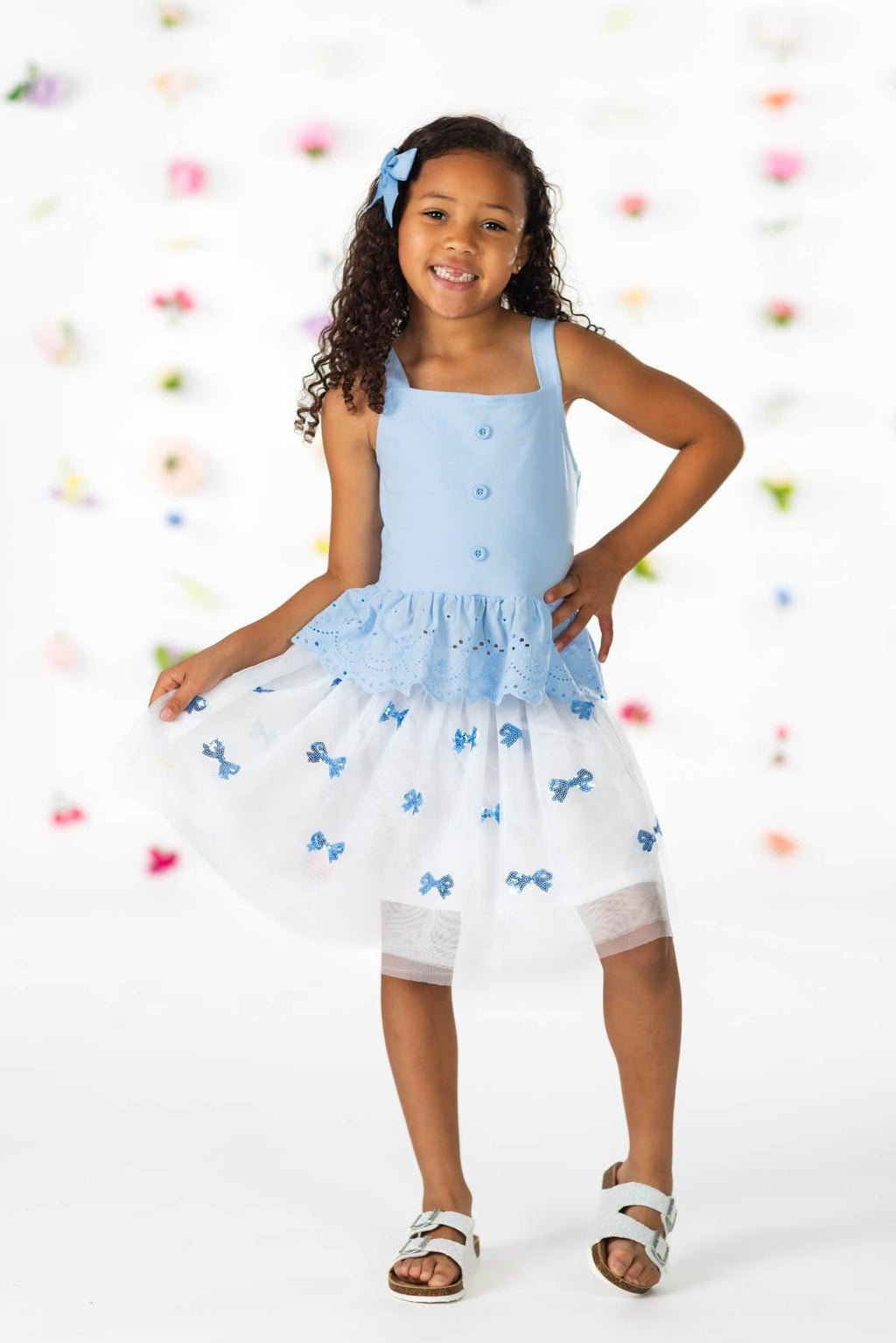 Blue Bow Tutu Skirt Set