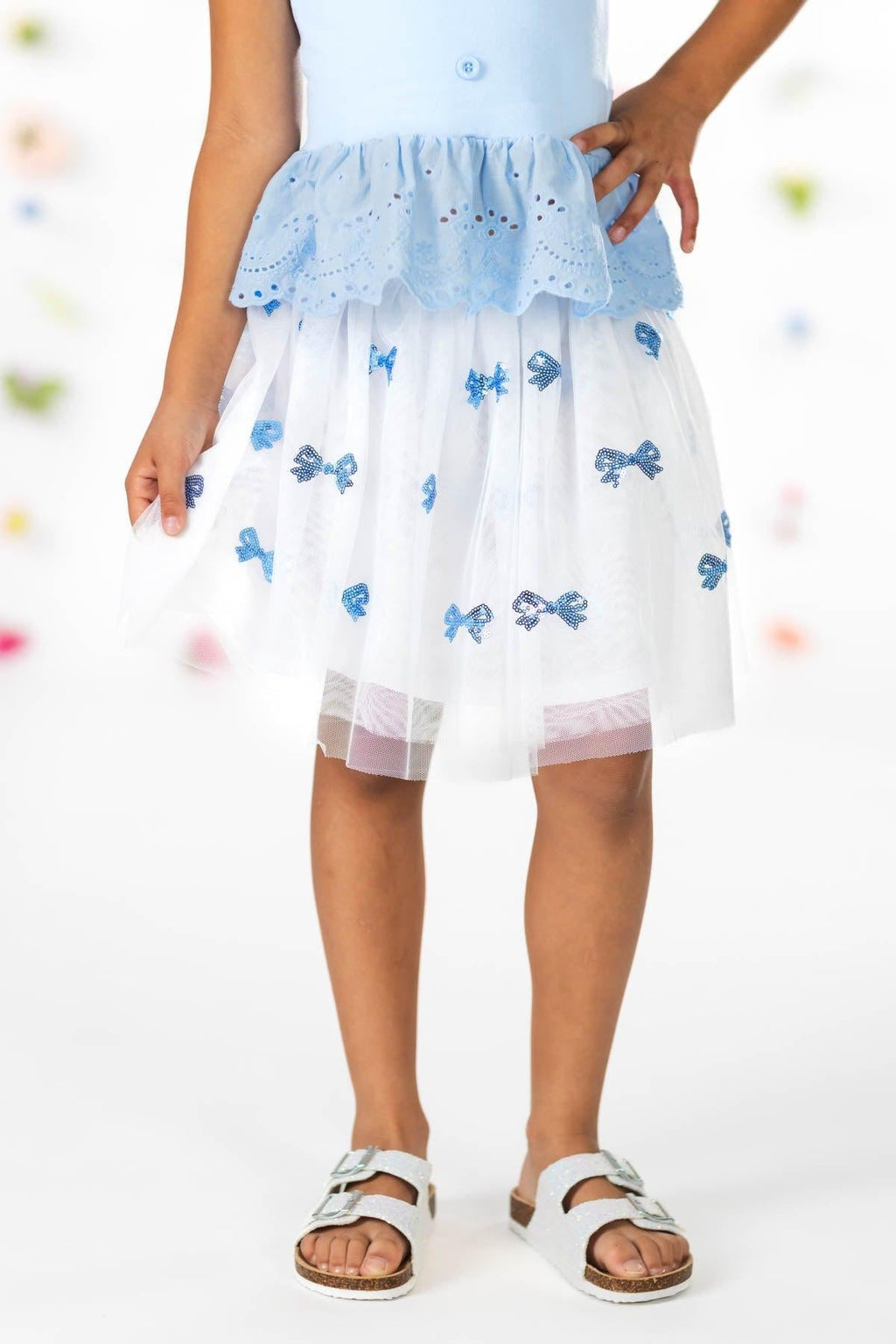 Blue Bow Tutu Skirt Set