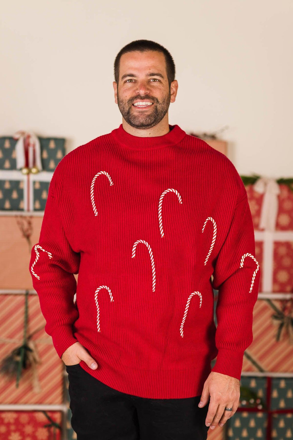 Candy Cane Family Knit Sweater