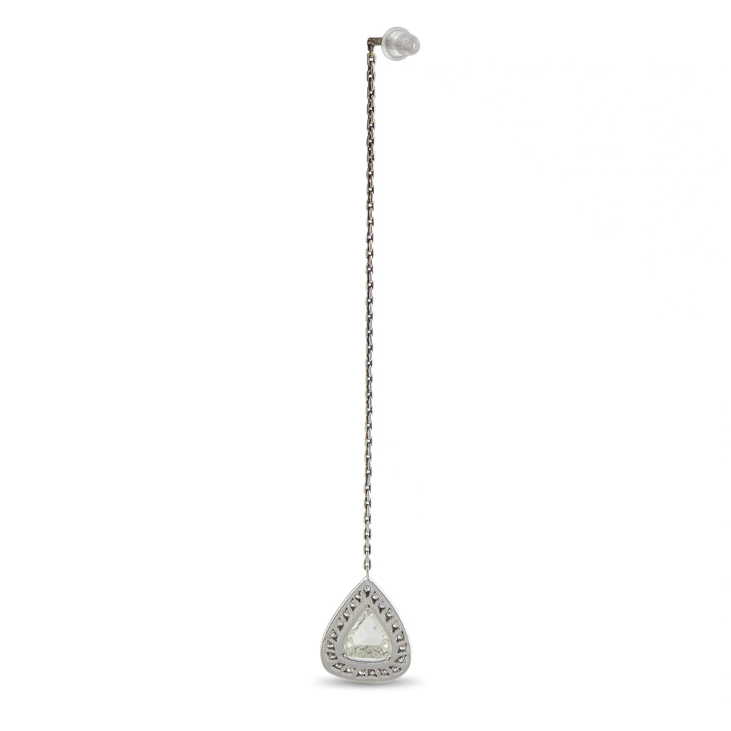 LB Exclusive 14K White Gold 3.23ct Diamond Dangle Earrings MF03-070726