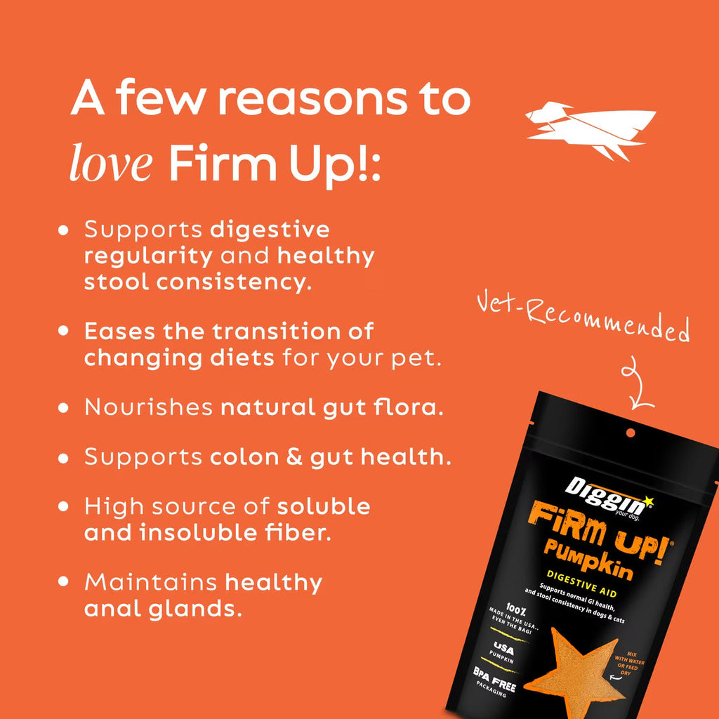 Diggin Your Dog Firm Up Pumpkin Digestive Aid for Dogs & Cats