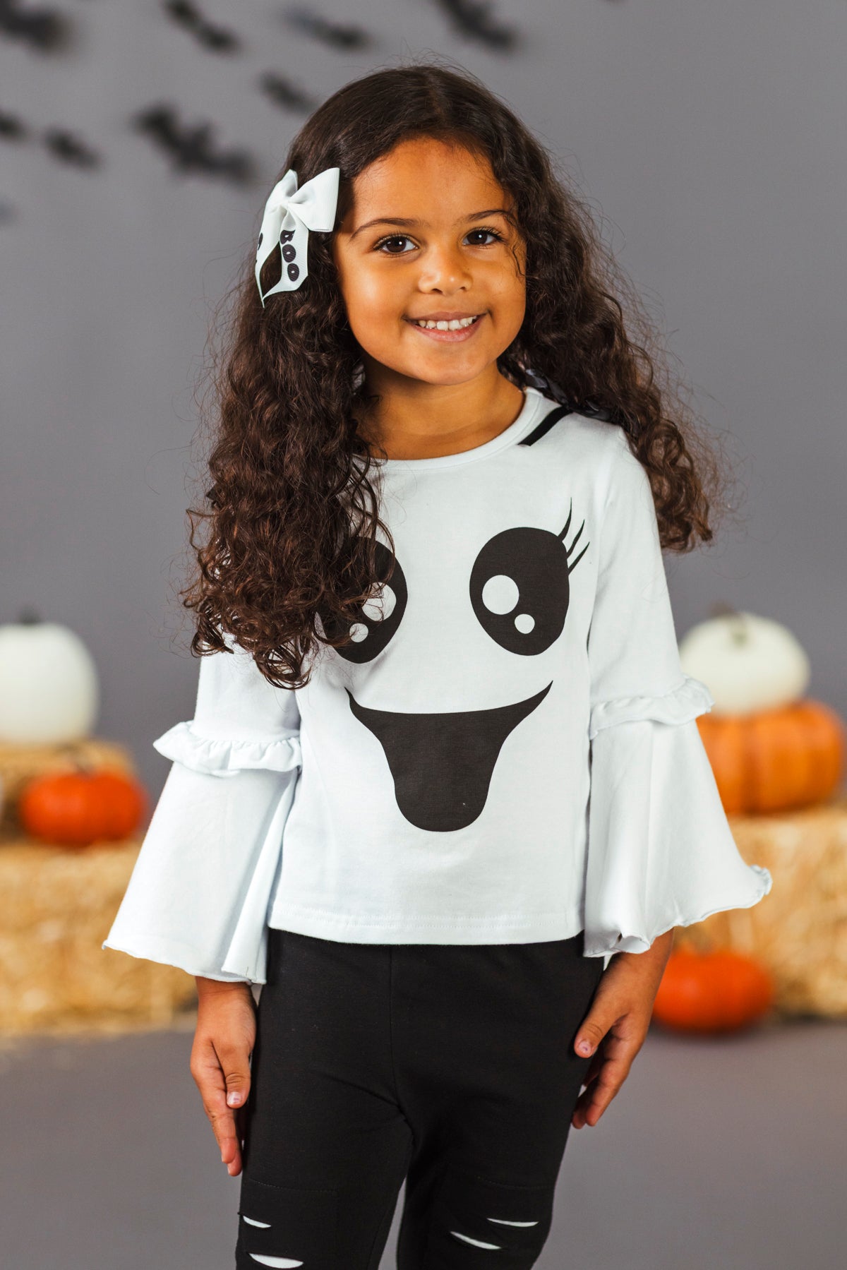 Black & White Ghost Distressed Legging Set