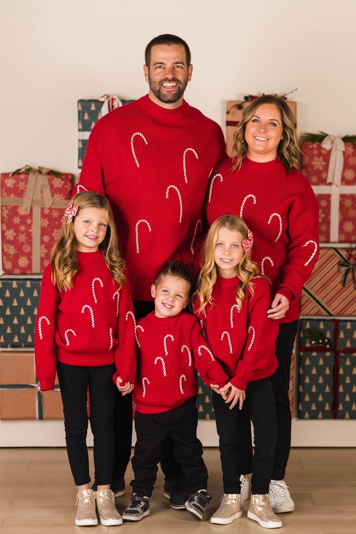 Candy Cane Family Knit Sweater