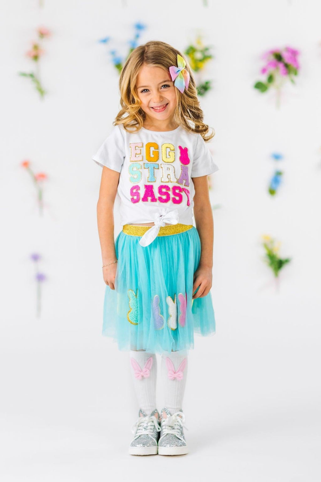 "Eggstra Sassy" Chenille Patch Tutu Skirt Set