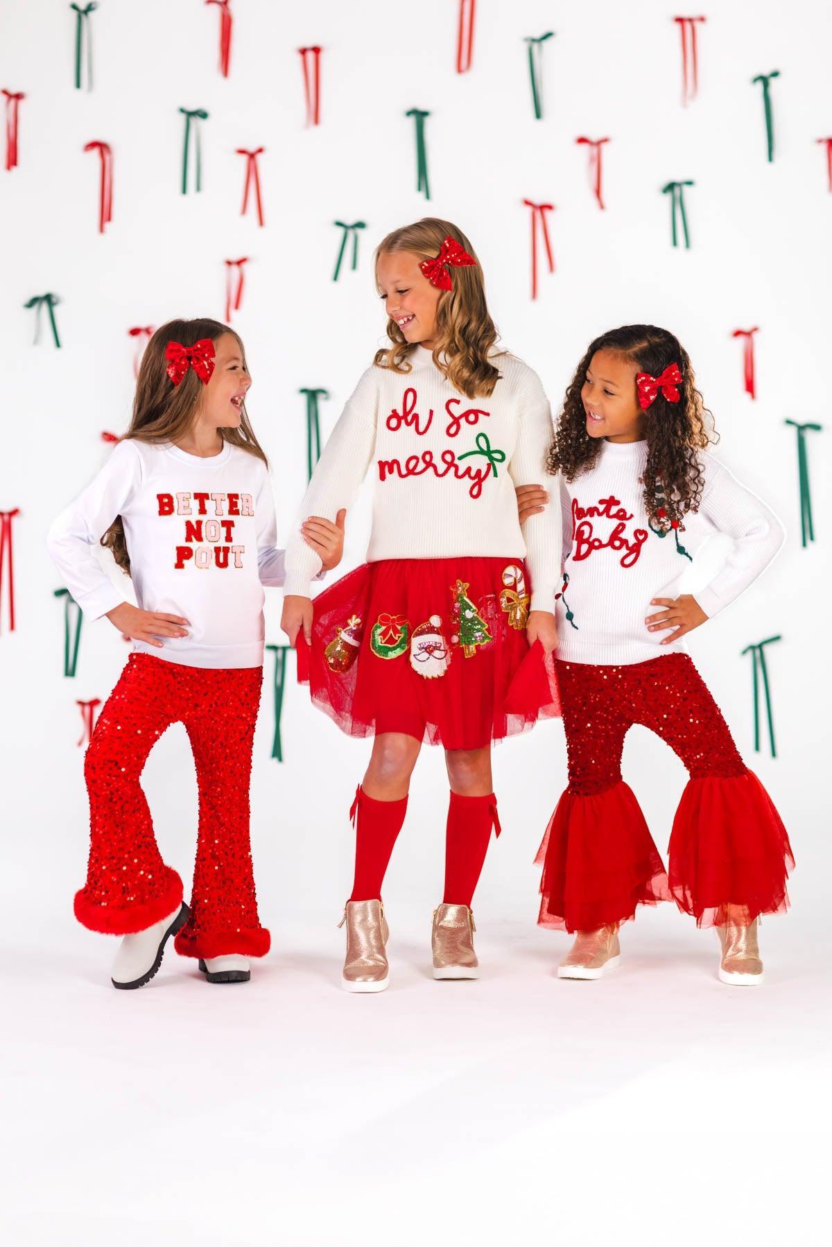 "Better Not Pout" Sequin Flare Set