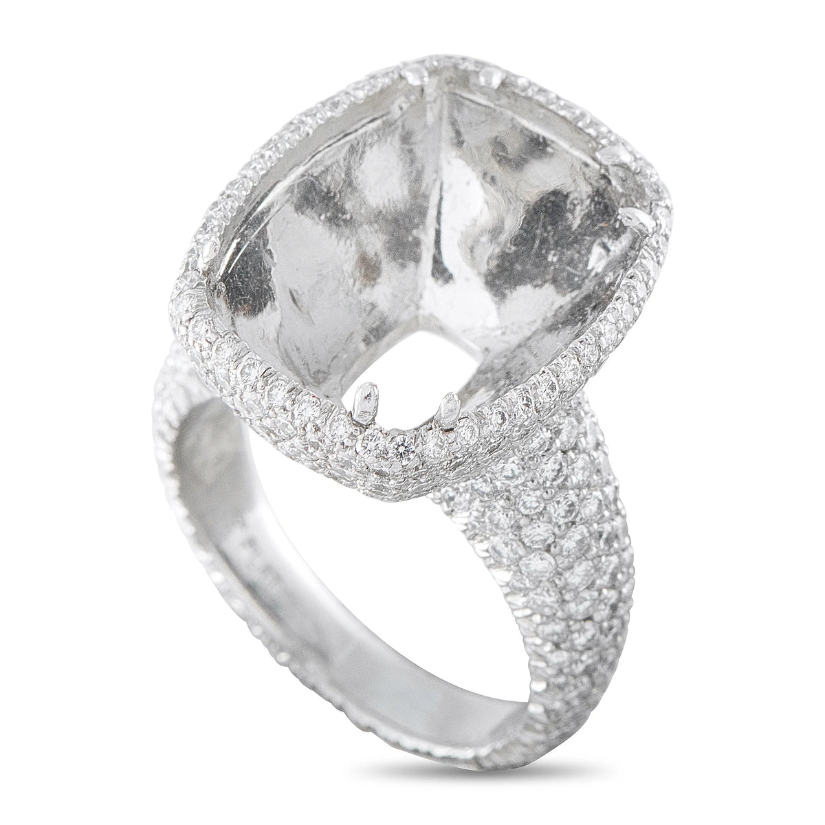 LB Exclusive Platinum 3.0ct Diamond Pave Halo Mounting Ring MF03-082026