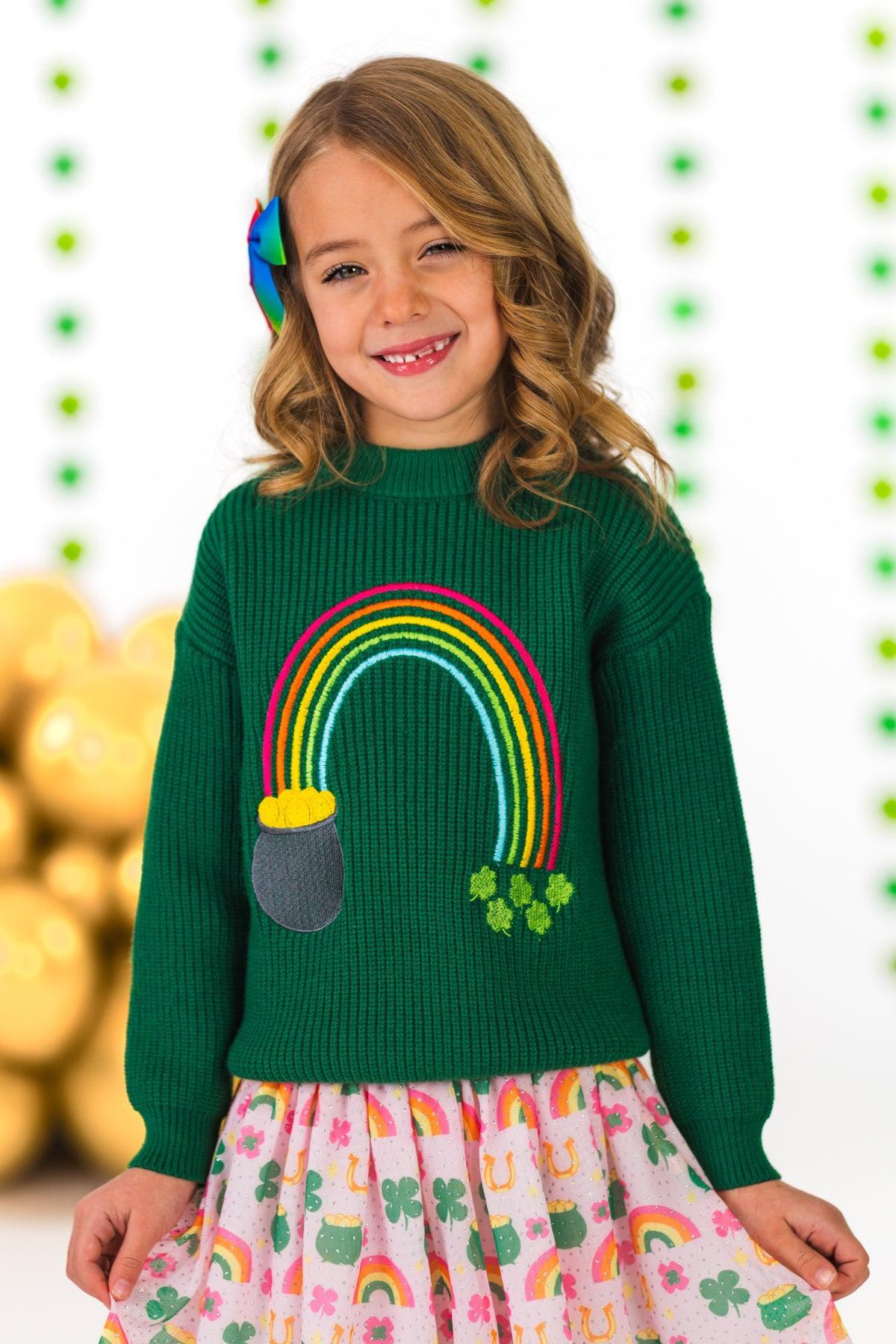Lucky Rainbow Sweater Skirt Set