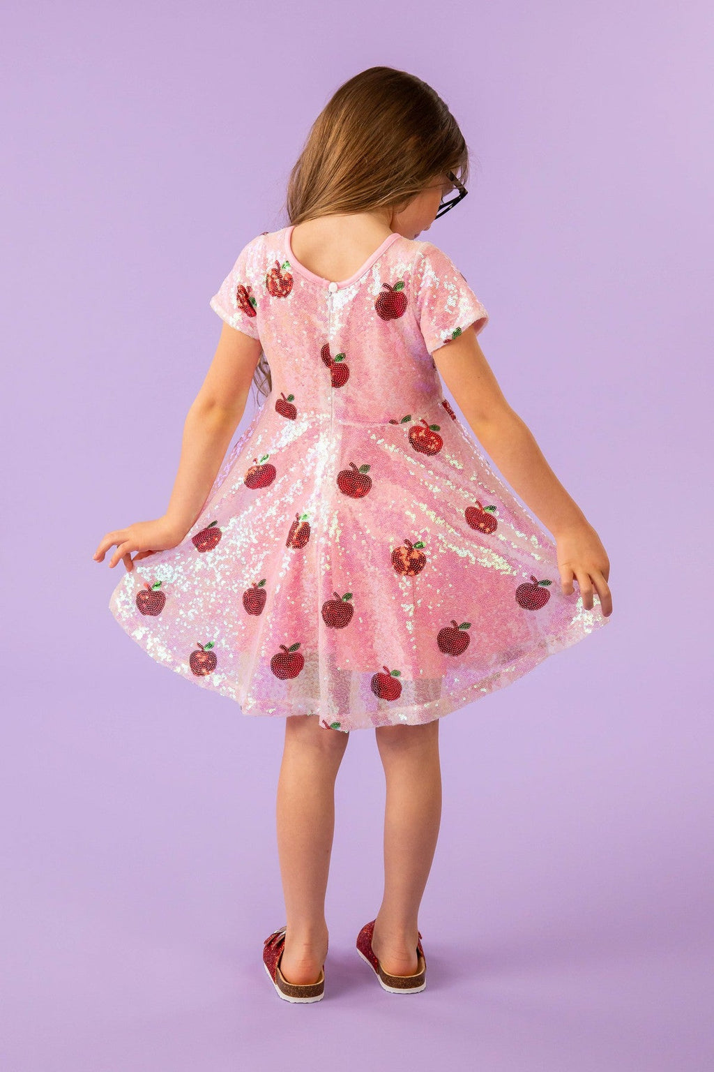 Mom & Me - Pink Sequin Apple Dress