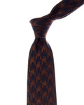 Canali Orange & Navy Houndstooth Silk Tie