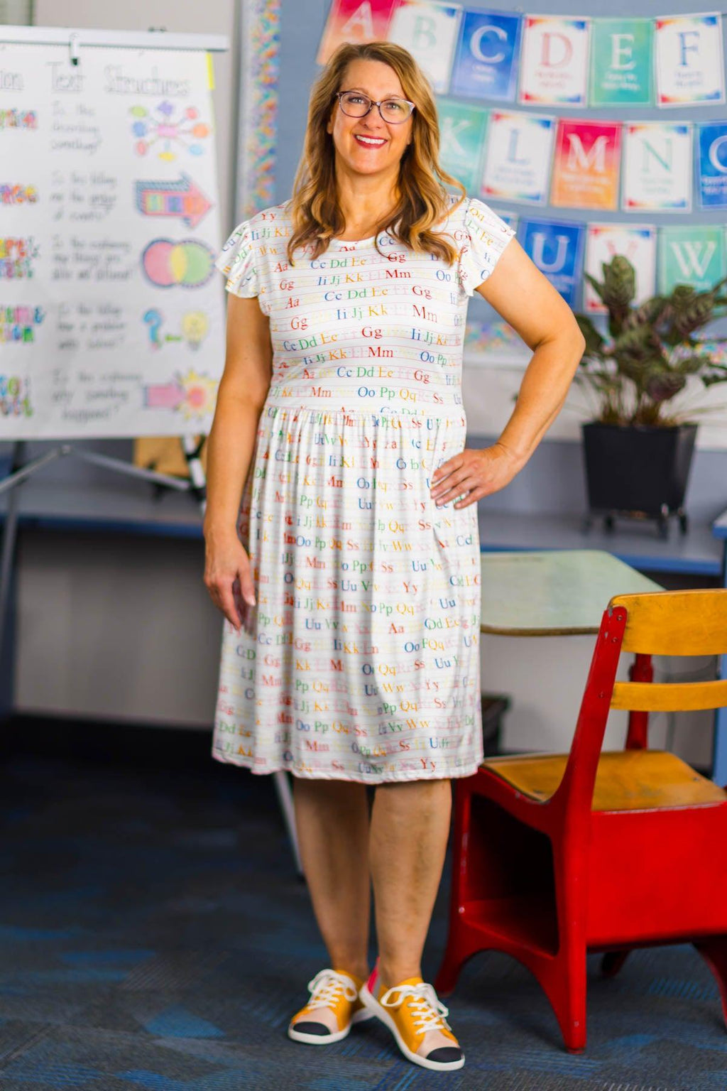 Mom & Me - White Alphabet Dress