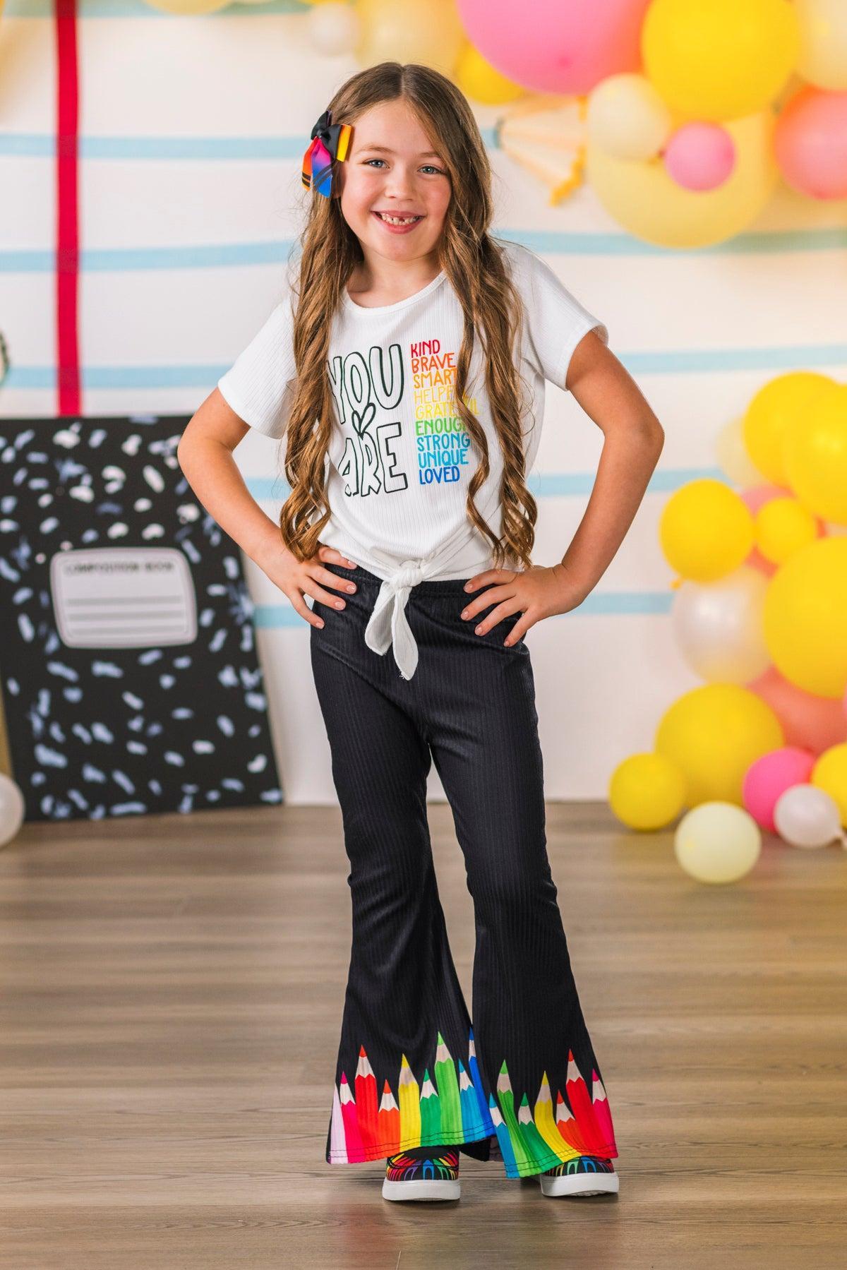 "You Are..." Rainbow Pencil Bell Bottom Set