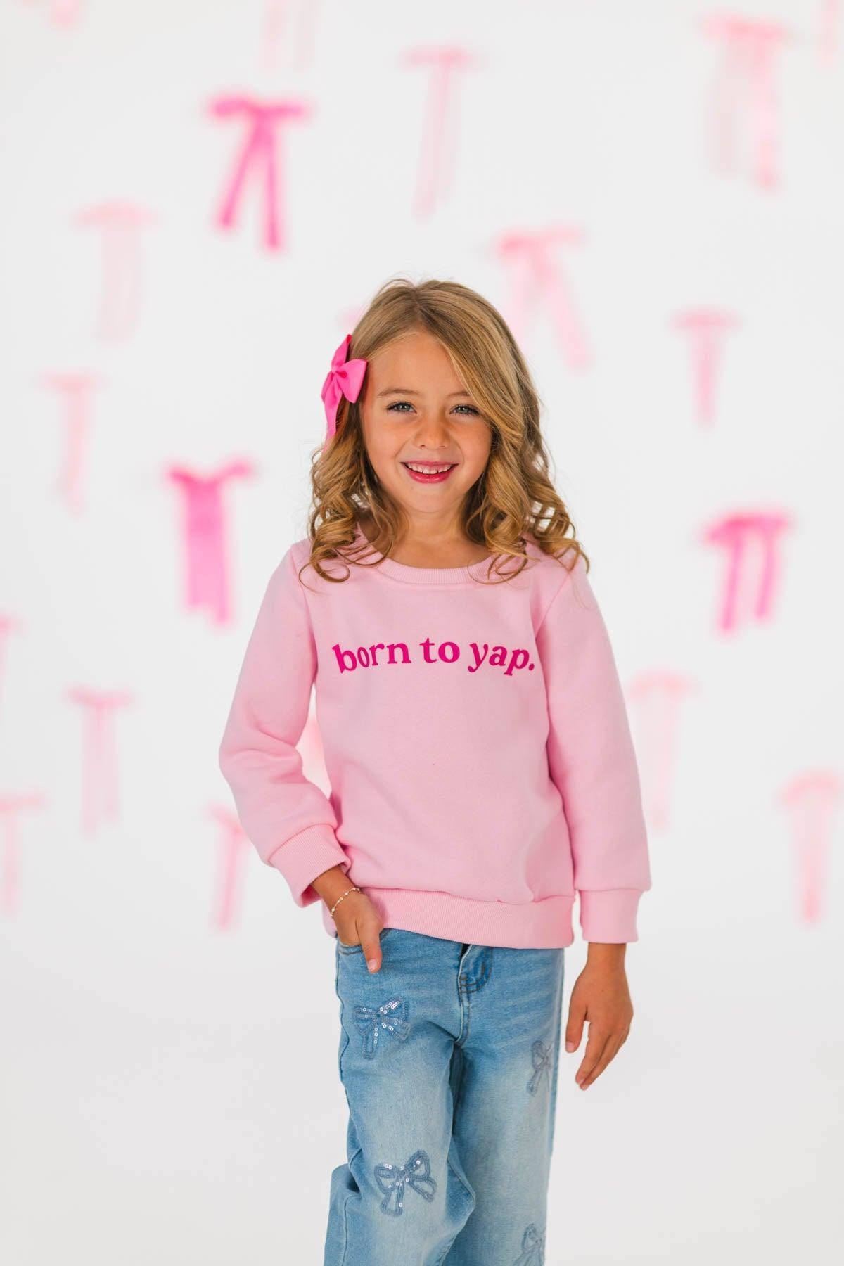 Mom & Me - "Born To Yap" Pink Long Sleeve Top