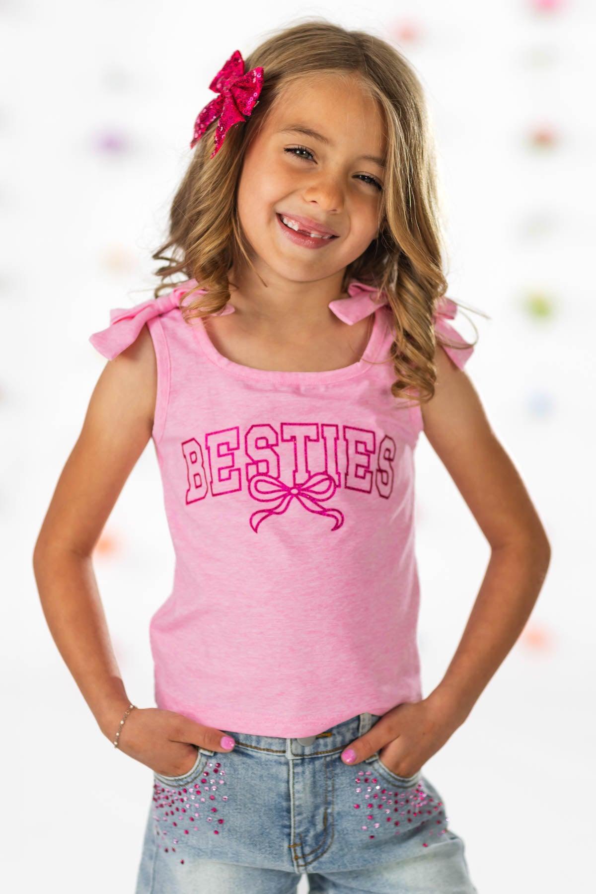 "Besties" Denim Short Set