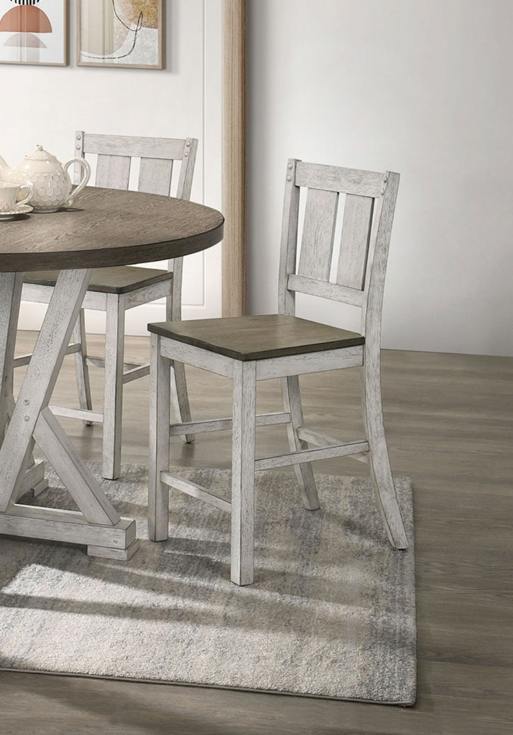 Farmhouse Counter Height Dining Chairs Set of 2