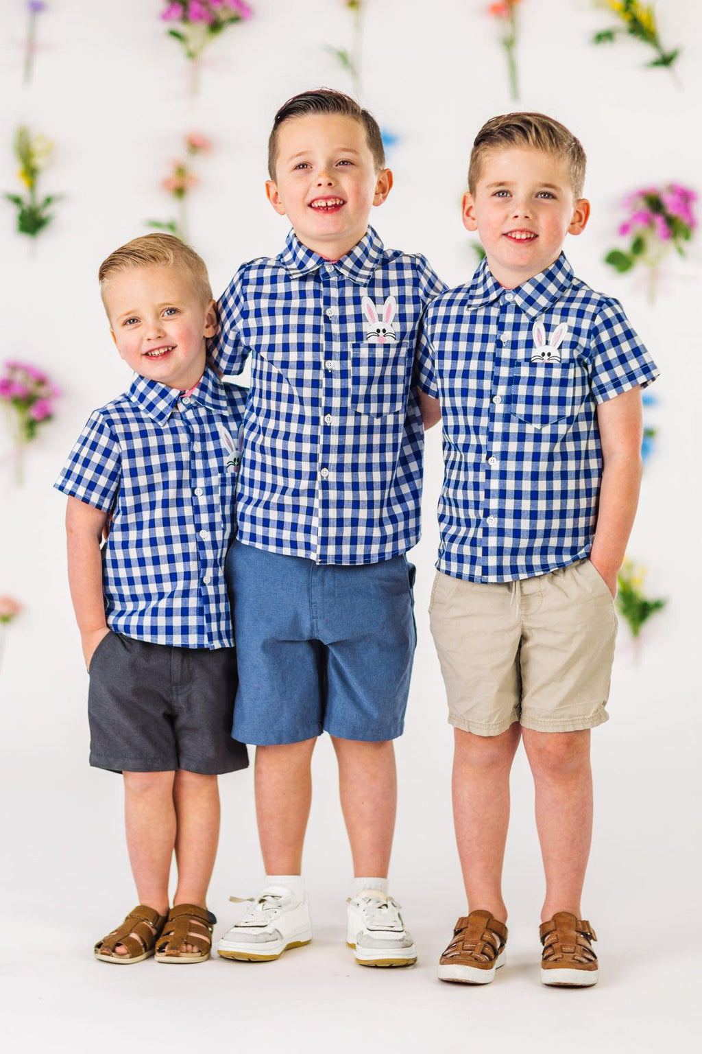 Blue Plaid Bunny Pocket Button Down