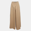 Weekend Max Mara Beige Cotton Twill Wide Leg Trousers