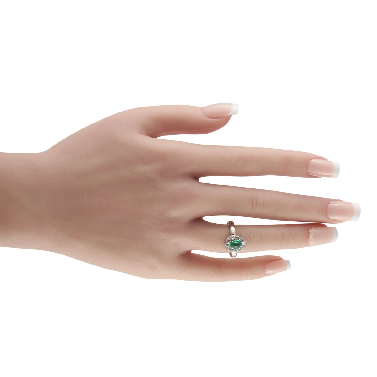 LB Exclusive 18K White Gold 0.35ct Diamond and Emerald Ring MGF23-070226