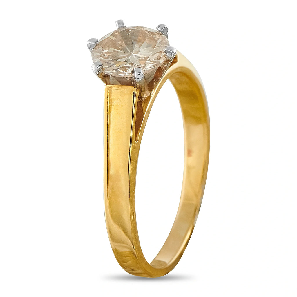 LB Exclusive 18K Yellow Gold 1.07ct Diamond Solitaire Ring MF16-070826