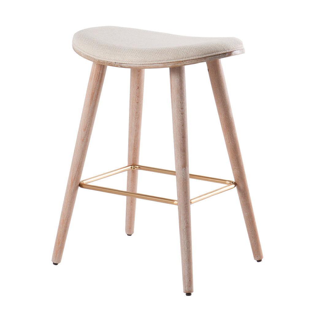 Contemporary Upholstered Counter Stools Set of 2