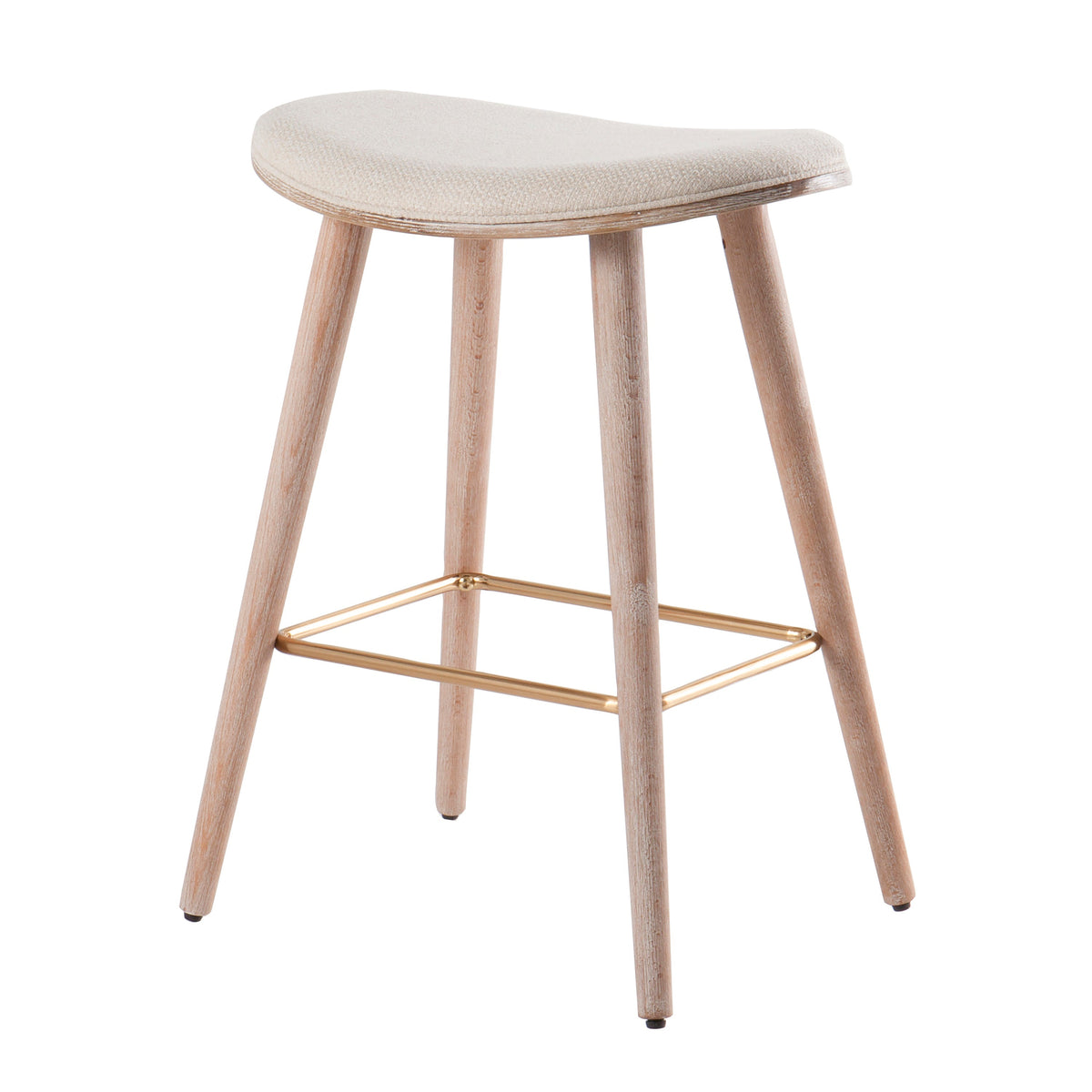 Contemporary Upholstered Counter Stools Set of 2