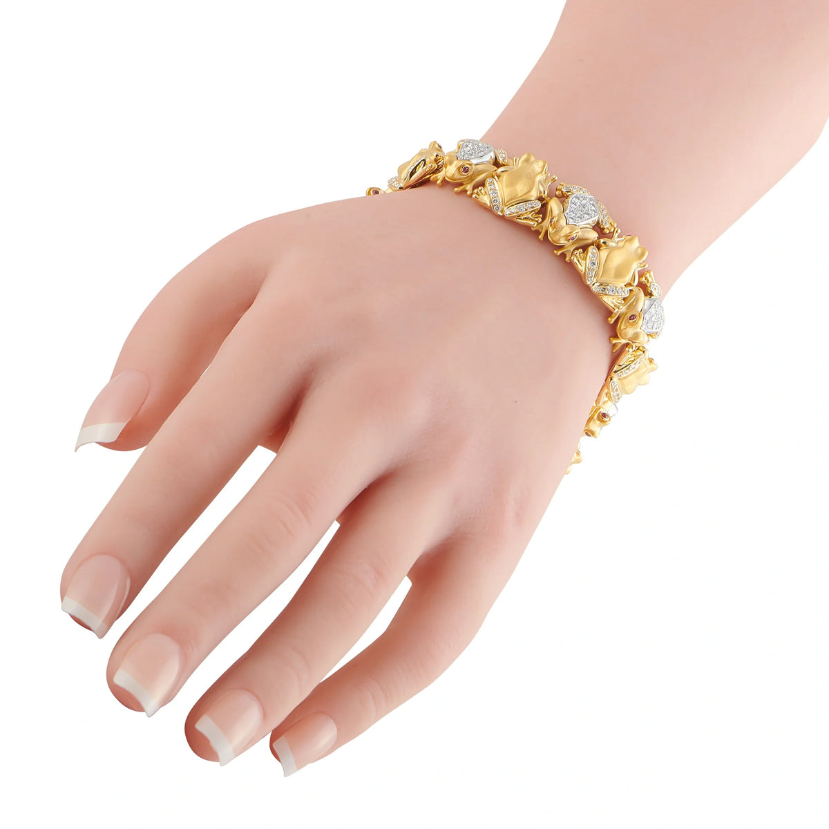 Carrera y Carrera 18K Yellow Gold 3.25ct Diamond Frog Bracelet CC09-100226