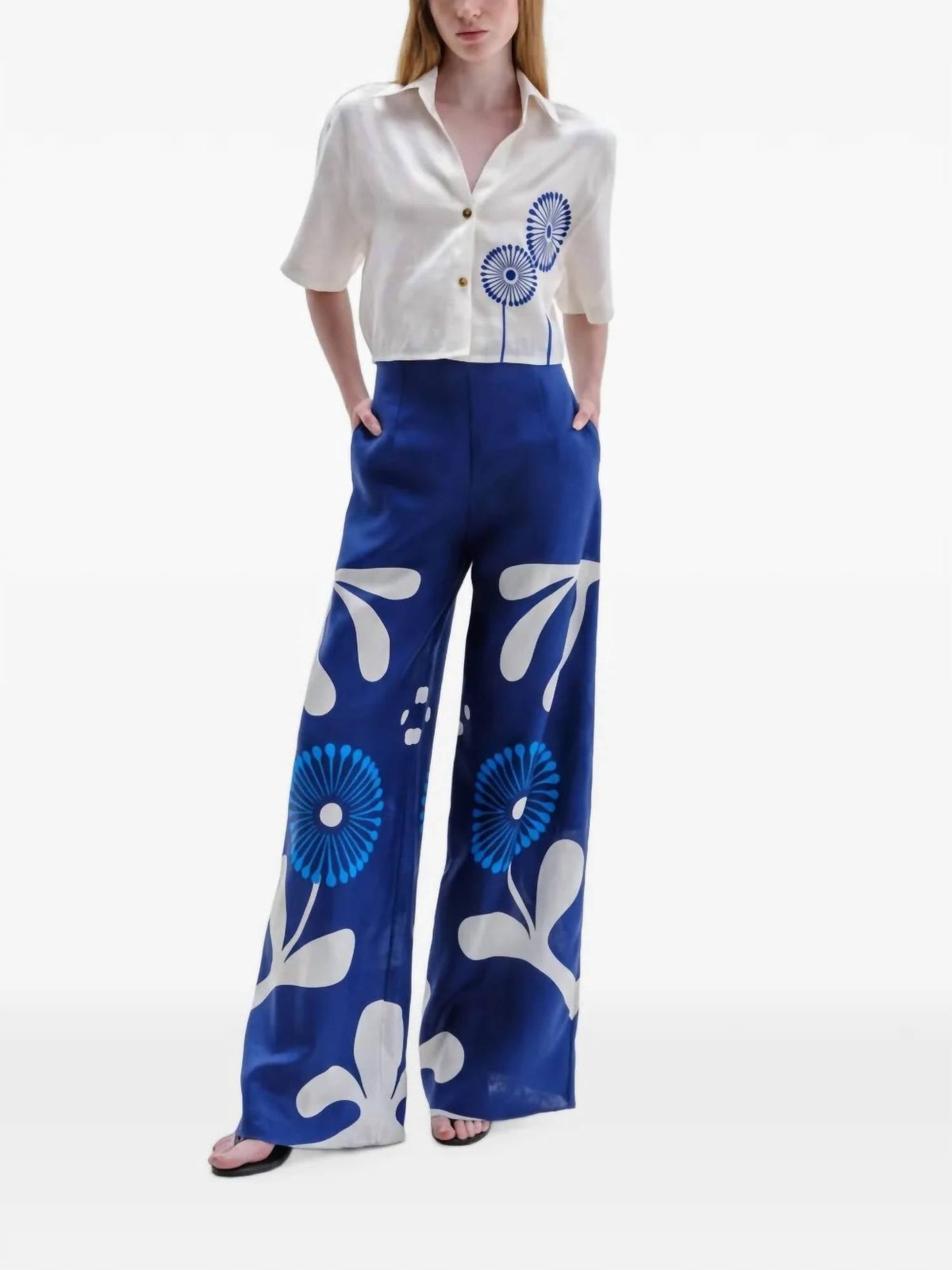 Toya Wide Leg Pants In Giardino